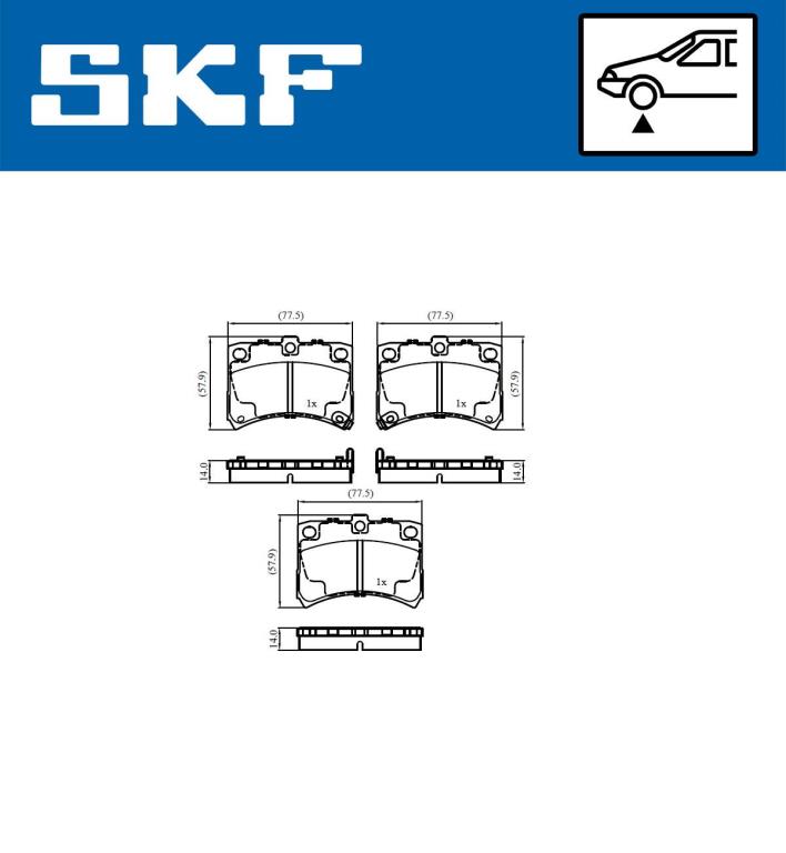 Jogo de 4 pastilhas de travão SKF ref. VKBP 81125 A